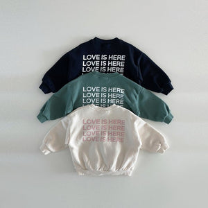 Back Letter Printed Crew Neck Sweatshirt