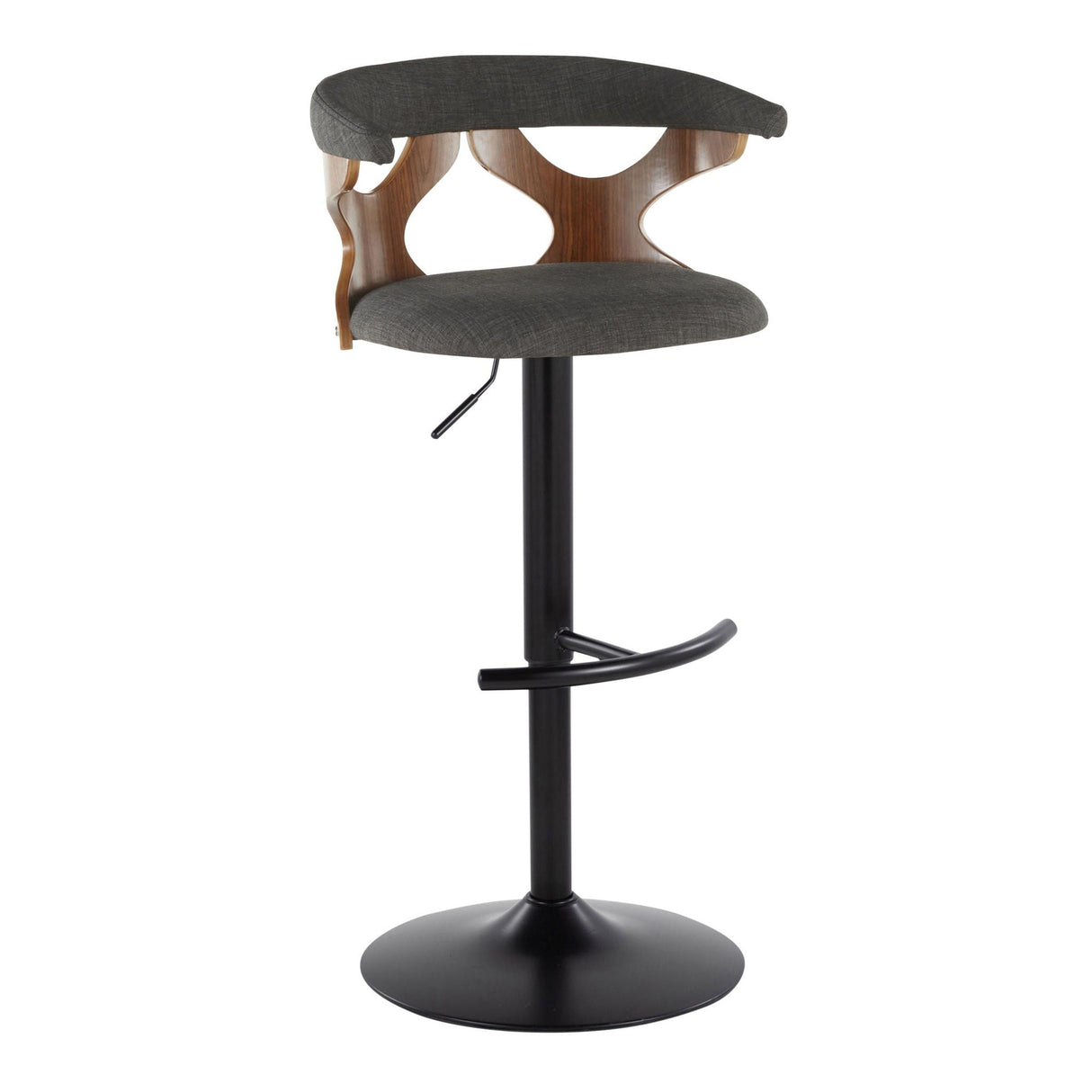 Gardenia - Contemporary Adjustable Barstool, Swivel With Rounded T Footrest (Set of 2) by Couch.com