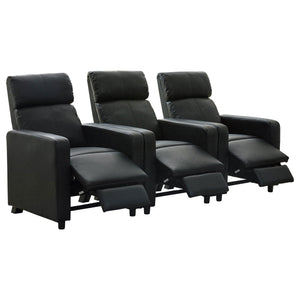 Warren - 3 Seater Reclining Home Theater - Black