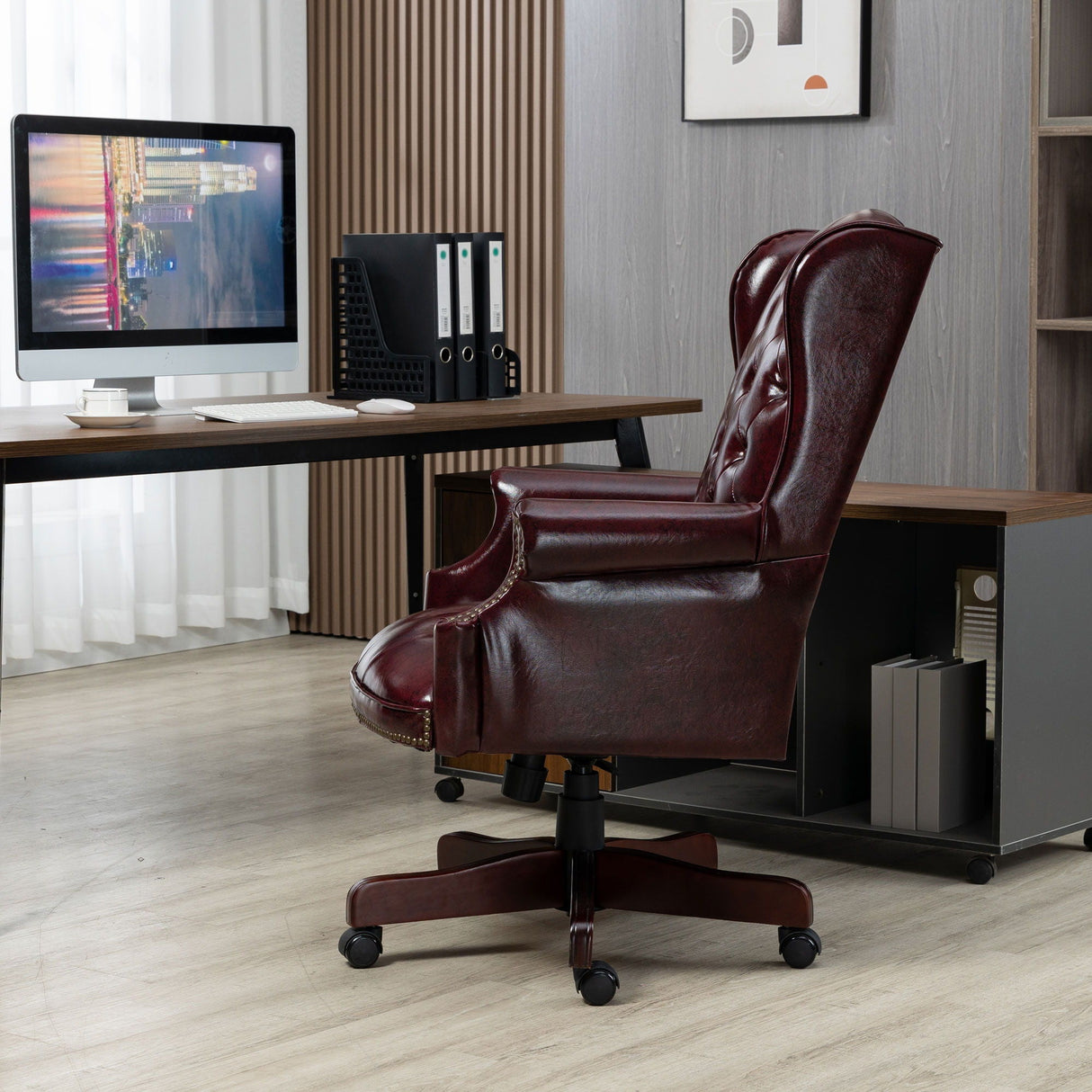 Executive Office Chair, High Back Reclining Comfortable Desk Chair With Smooth Glide Caster Wheels by Couch.com