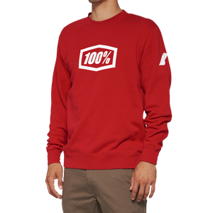 100% Icon Long-Sleeve Fleece Sweatshirt - Red - Large 20026-00012