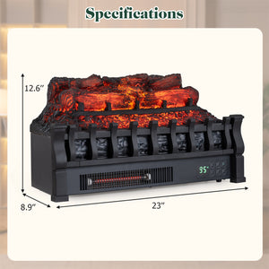 23" WiFi Fireplace Insert Pinewood Set with App and Remote-Black