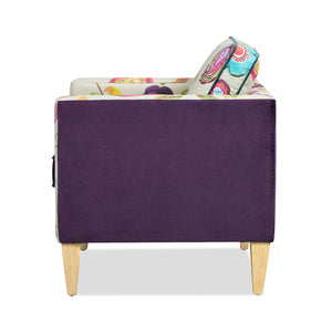 Mamba - Patchwork Accent Chair - Teal Blue Purple / Multicolored Floral by Couch.com