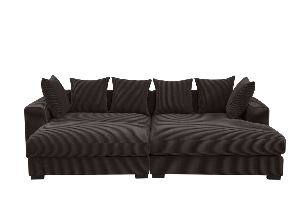 Couch.com Duke 4 Piece Upholstered Sectional Dark Brown, Modern Style, Fabric Construction, Dark Brown Finish by Couch.com