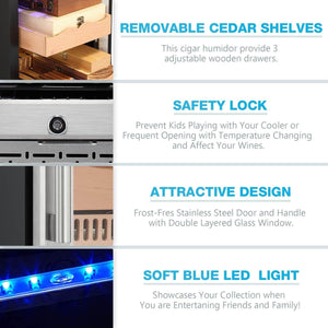 24 Inch Cigar Humidor Electric Humidor Silver Steel X51256