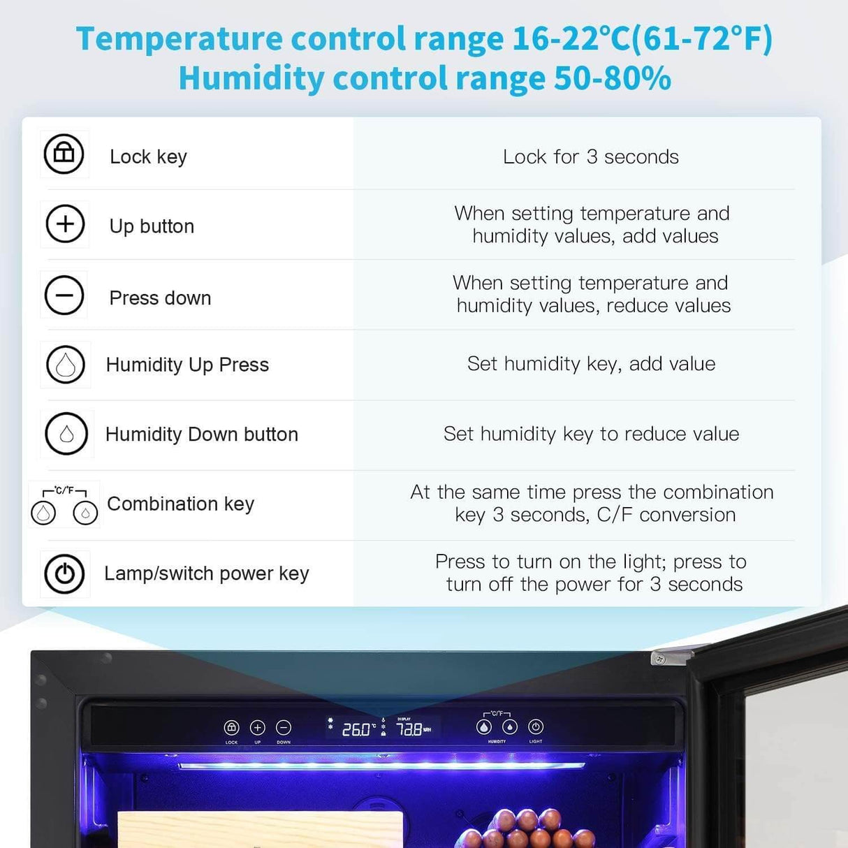 24 Inch Cigar Humidor Electric Humidor Silver Steel X51256
