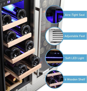24 Inch Dual Zone Wine Fridges Cooler Beverage Refrigerator W51115