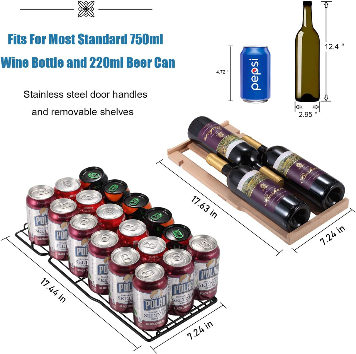 24 Inch Dual Zone Wine Fridges Cooler Beverage Refrigerator W51115