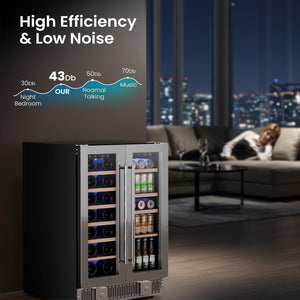 24 Inch Dual Zone Wine Fridges Cooler Beverage Refrigerator W51115