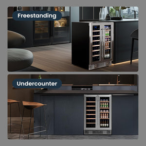 24 Inch Dual Zone Wine Fridges Cooler Beverage Refrigerator W51115