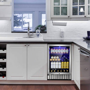 24 Inch Metal Shelves Built-in Wine Fridges Cooler Beverage Refrigerator