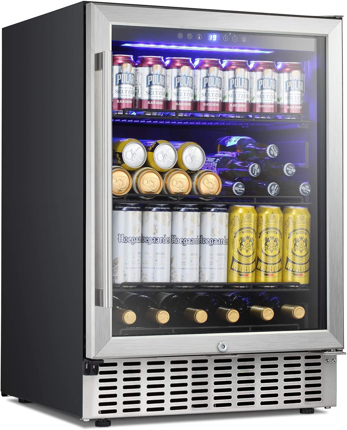 24 Inch Metal Shelves Built-in Wine Fridges Cooler Beverage Refrigerator