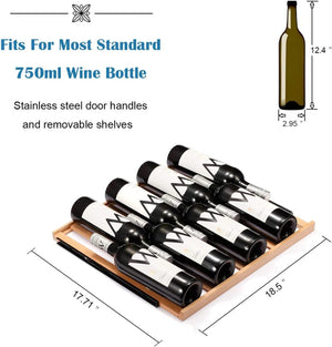 24 Inch Wooden Shelves Built-in Wine Fridges Cooler Beverage Refrigerator W51145B