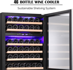 24 Inch Wooden Shelves Built-in Wine Fridges Cooler Beverage Refrigerator W51145B