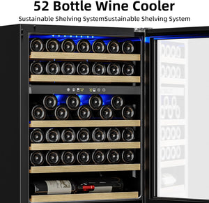 24 Inch Wooden Shelves Built-in Wine Fridges Cooler Beverage Refrigerator W51145B