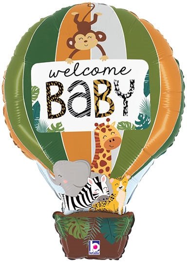 24” Jungle Animals Welcome Baby (Pkg) Foil Balloon - Betallic