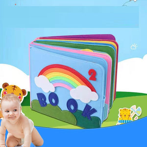Felt Busy Board Children 3D Three-dimension Educational Learning Non-Woven Rainbow Early Education Story Book