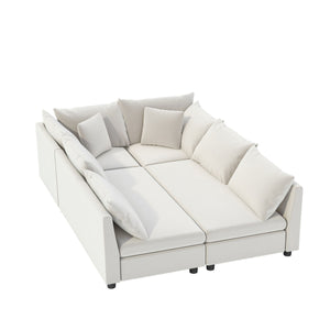 Modular Sectional Bed Couch Set With Pillows Free Combination, Minimalist Style Oversized 6 Seat Convertible Sofa by Couch.com