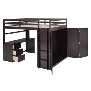 Loft Bed With Drawers, Desk, And Wardrobe by Couch.com