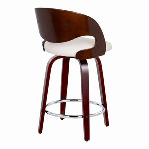 Pino - Mid Century Modern Fixed Height Barstool With Swivel With Round Footrest (Set of 2) by Couch.com