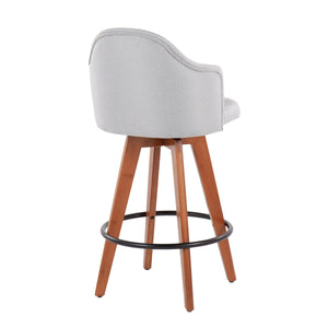 Ahoy - Contemporary Fixed Height Counter Stool With Bamboo Round Footrest (Set of 2) by Couch.com