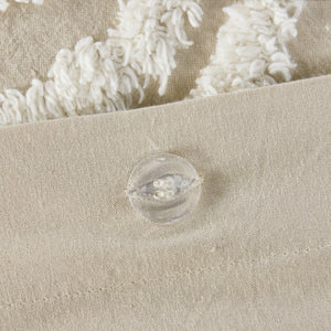 Full/Queen 3 Piece Tufted Cotton Duvet Cover Set