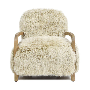 Enchante - New Zealand Sheepskin Accent Arm Chair - Taupe / Natural by Couch.com