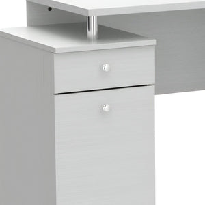 51" White Computer Desk With Five Drawers