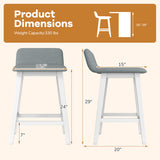 24 Inch Counter Height Bar Stools Set of 2 with Low Back-White