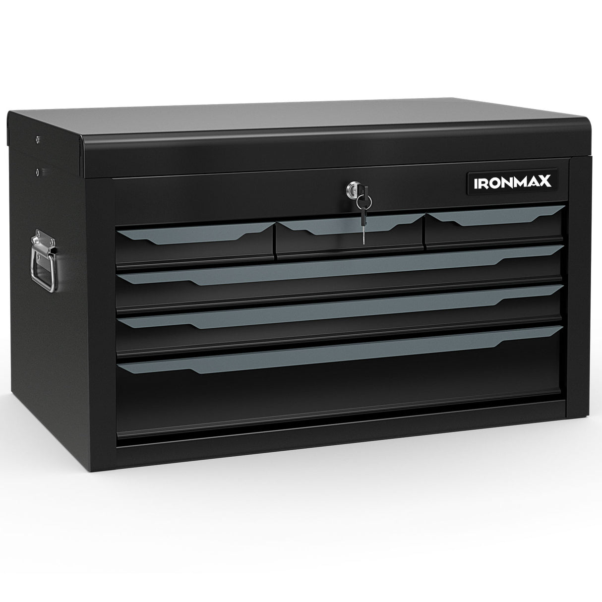 24 Inch Tool Chest Case with 6 Drawers and Top Storage for Garage Repair Shop & Warehouse-Black