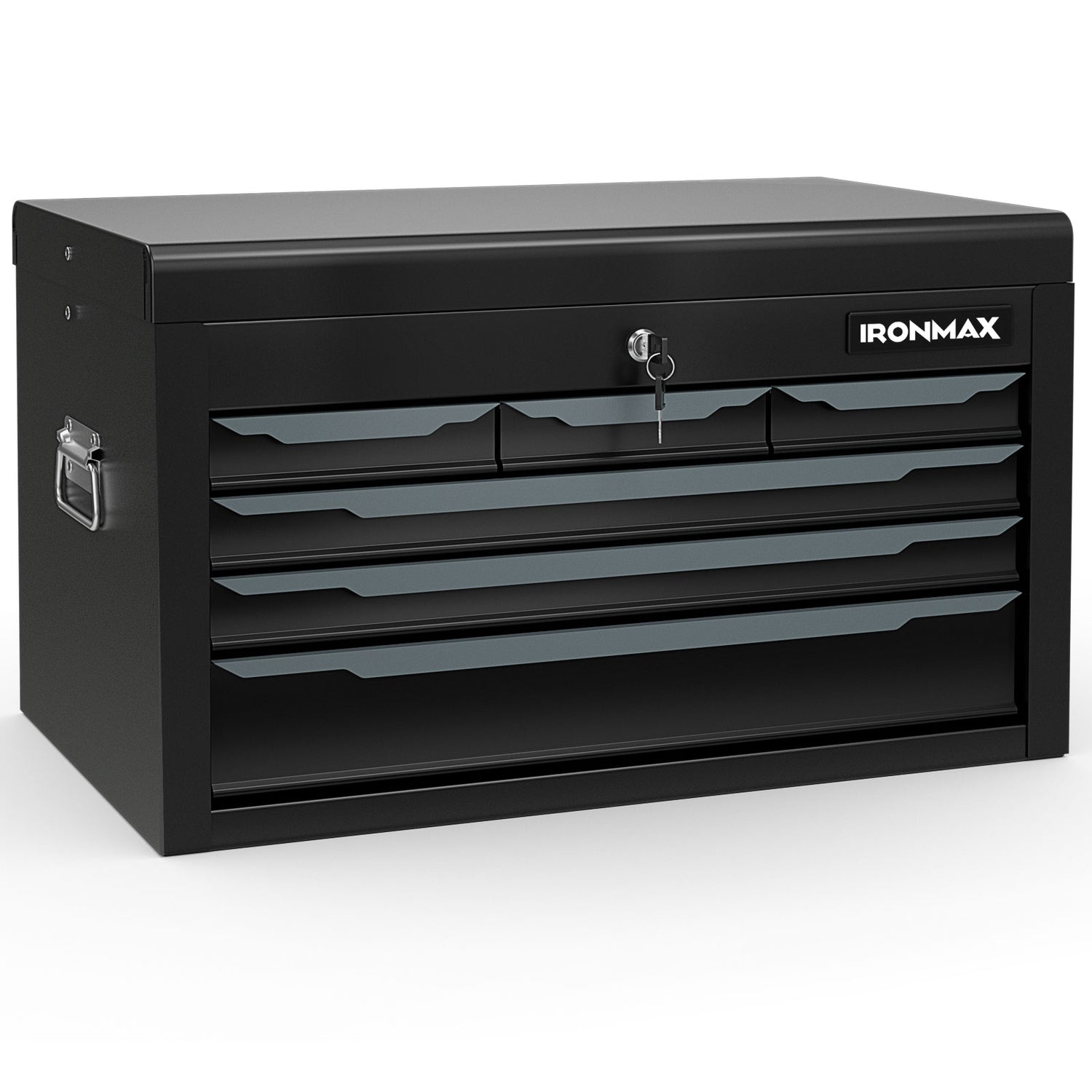 24 Inch Tool Chest Case with 6 Drawers and Top Storage for Garage Repair Shop & Warehouse-Black