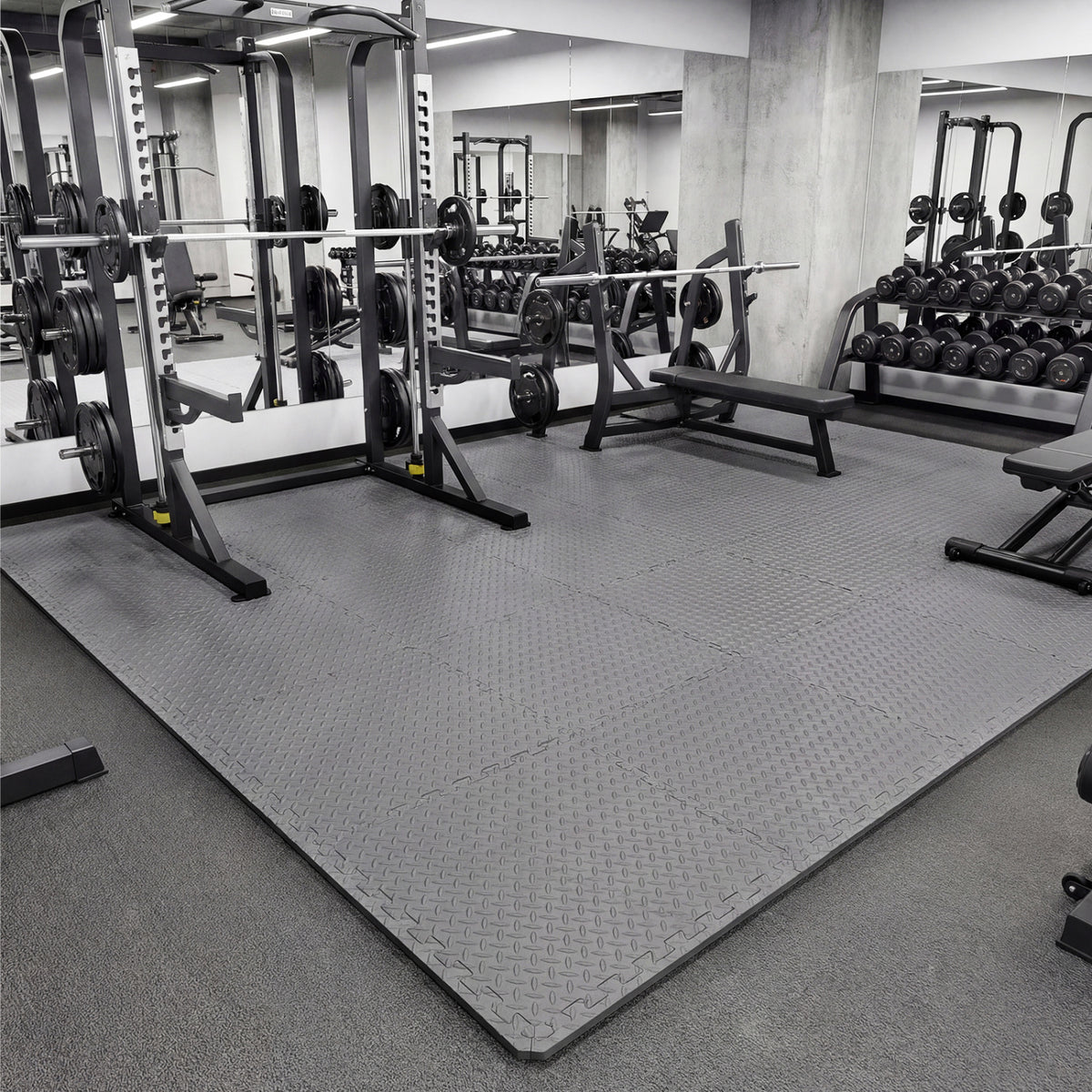 24Tiles 1/2" Puzzle Exercise Floor Mats-Gray
