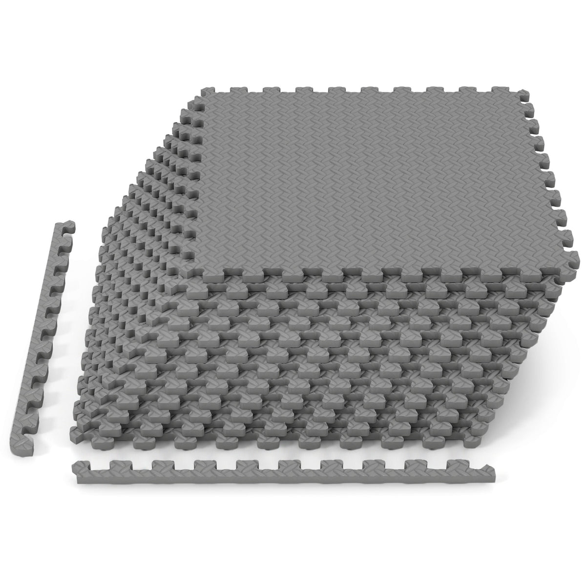24Tiles 1/2" Puzzle Exercise Floor Mats-Gray
