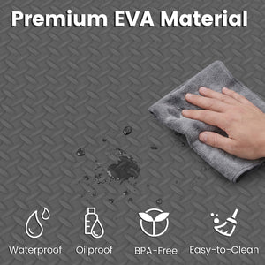 24Tiles 1/2" Puzzle Exercise Floor Mats-Gray