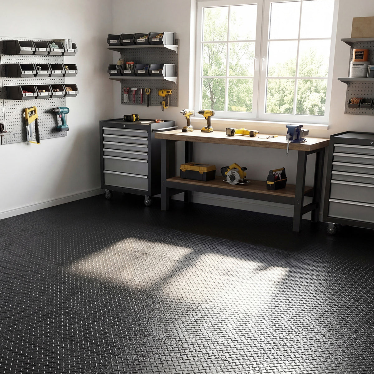 24Tiles 1/2" Puzzle Exercise Floor Mats-Black