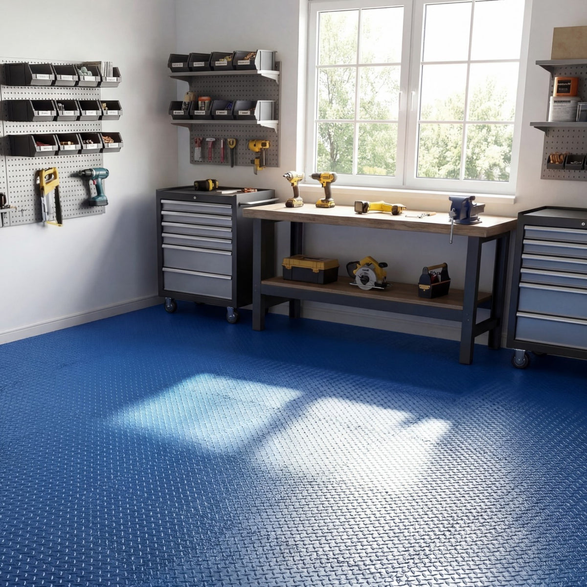 24Tiles 1/2" Puzzle Exercise Floor Mats-Blue