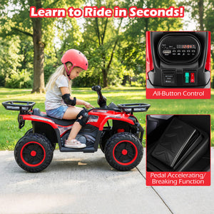 24V Electric Ride On Quad with LED Headlights-Red