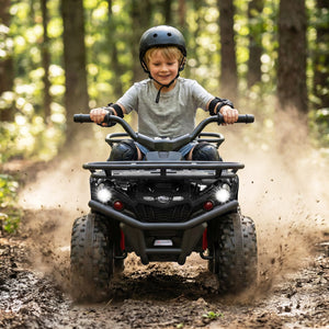 24V Electric Ride On Quad with LED Headlights-Black