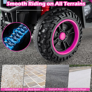 24V Electric Ride On Quad with LED Headlights-Pink