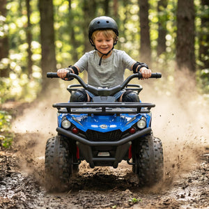 24V Electric Ride On Quad with LED Headlights-Blue