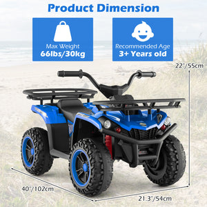 24V Electric Ride On Quad with LED Headlights-Blue