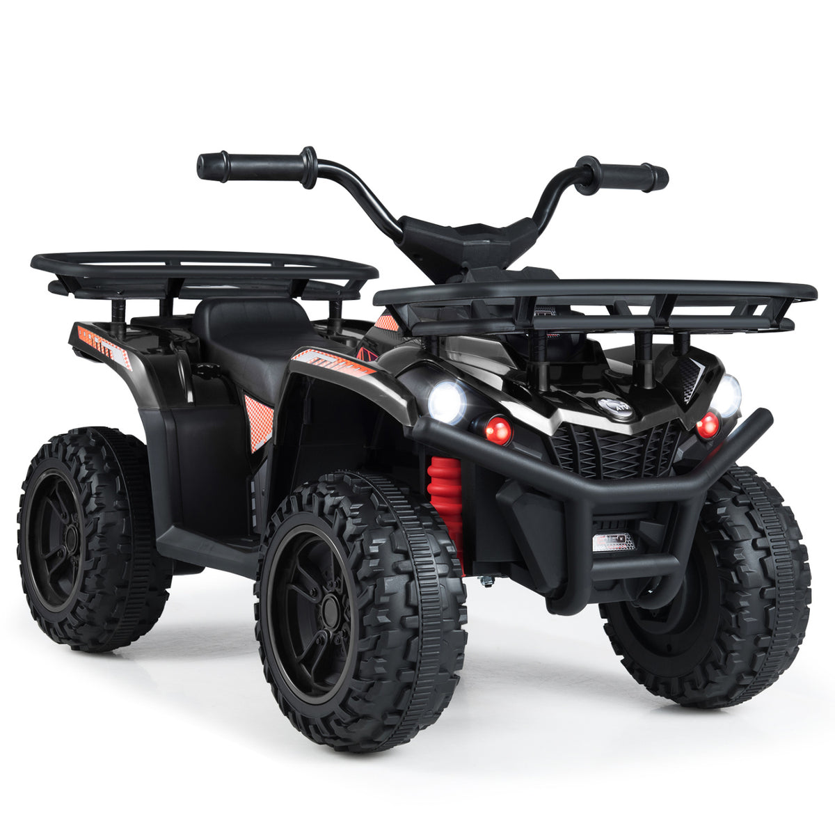 24V Electric Ride On Quad with LED Headlights-Black
