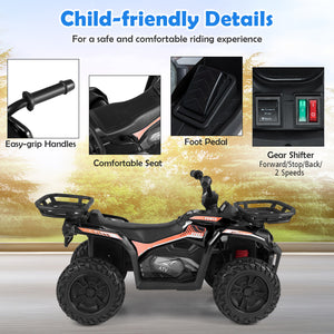 24V Electric Ride On Quad with LED Headlights-Black
