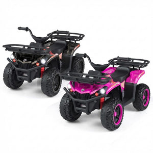 24V Electric Ride On Quad with LED Headlights-Black+Pink