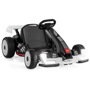 24V Kids Go Kart Licensed Audi Adjustable Ride on Racing Toy with Horn-Black & White