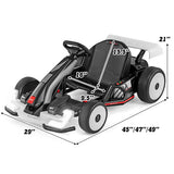 24V Kids Go Kart Licensed Audi Adjustable Ride on Racing Toy with Horn-Black & White