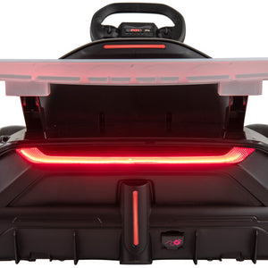 24V Kids Go Kart Licensed Audi Adjustable Ride on Racing Toy with Horn-Black & White