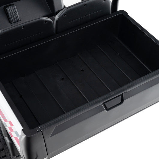 24V Kids Golf Cart 4WD 2-Seater Ride on Car with Storage Trunk and Horn-Blue