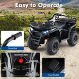 24V Kids Ride on Electric ATV Quad Car with Realistic Sounds and  LED Lights-Black