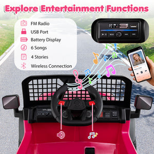 24V Ride On Car for Kids with Parent Remote Control and Music-Pink